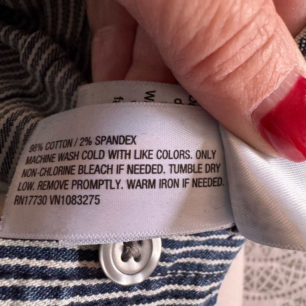 Universal Thread Navy Railroad Striped Denim Jump… - image 4